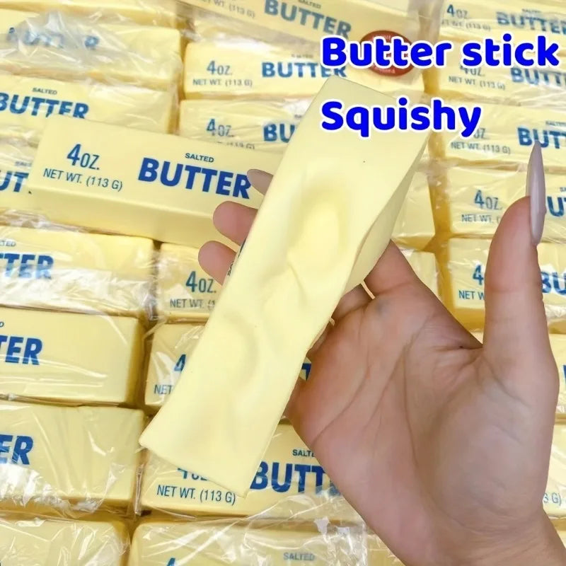 1PC Squishy Butter Stick: Soft, Yellow, 4oz. Toy with Creamy Scent - Perfect for Play and Sensory Fun