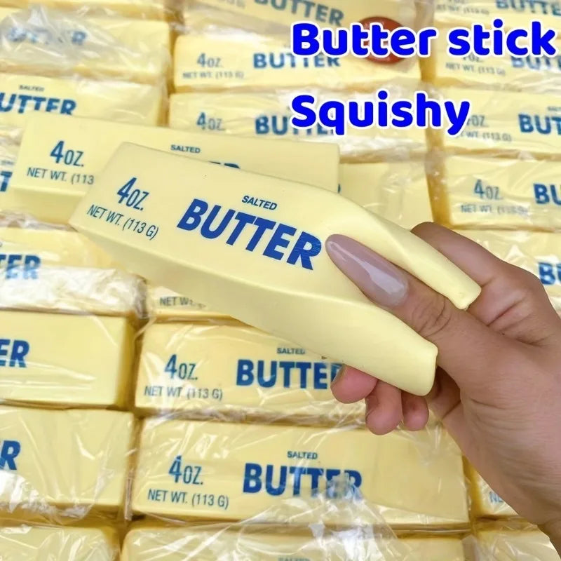 1PC Squishy Butter Stick: Soft, Yellow, 4oz. Toy with Creamy Scent - Perfect for Play and Sensory Fun